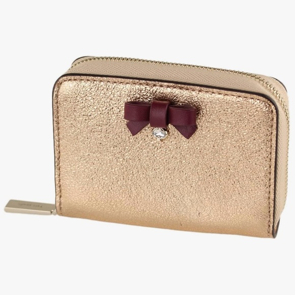 kate spade Handbags - KATE SPADE Small Zip Around Card Case Wallet Other Wrapping Party Glitter NEW